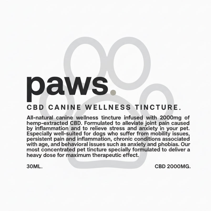 Paws CBD Wellness Tincture 2000mg