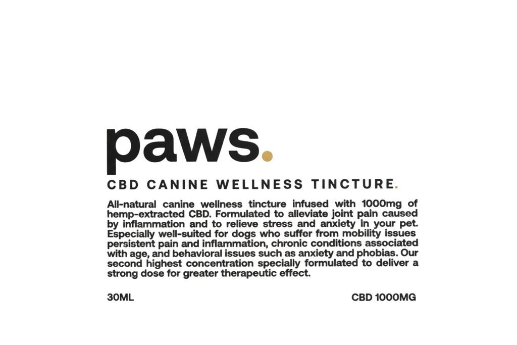 Paws CBD Wellness Tincture 1000mg