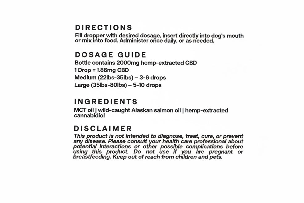 Paws CBD Wellness Tincture 2000mg